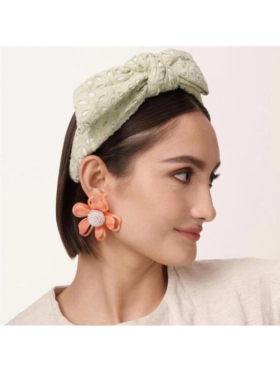 Lele Sadoughi Accessories - LELE SADOUGHI Sage Eyelet Holly Bow Headband